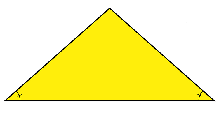 A triangle with 2 internal angles the same will be an isosceles
